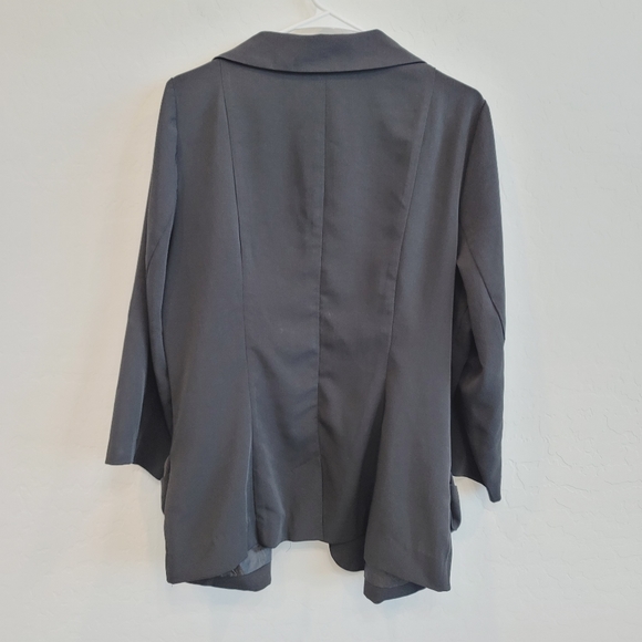 Daniel Rainn Open Front Black Blazer Jacket Women's Size 1X - Picture 2 of 12